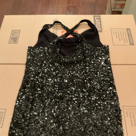 NWT All Saints hand beaded sequined SCALA Cocktail Cowl Neck Dress UK8/US4 - Picture 11 of 13
